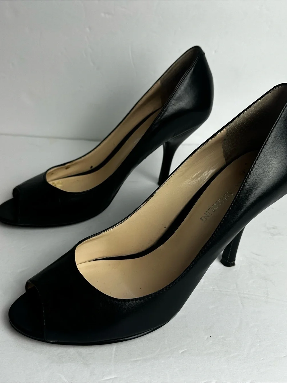 Enzo Angiolini Pumps Women's Size 8.5 Heels Shoes Peep Toe Black Business